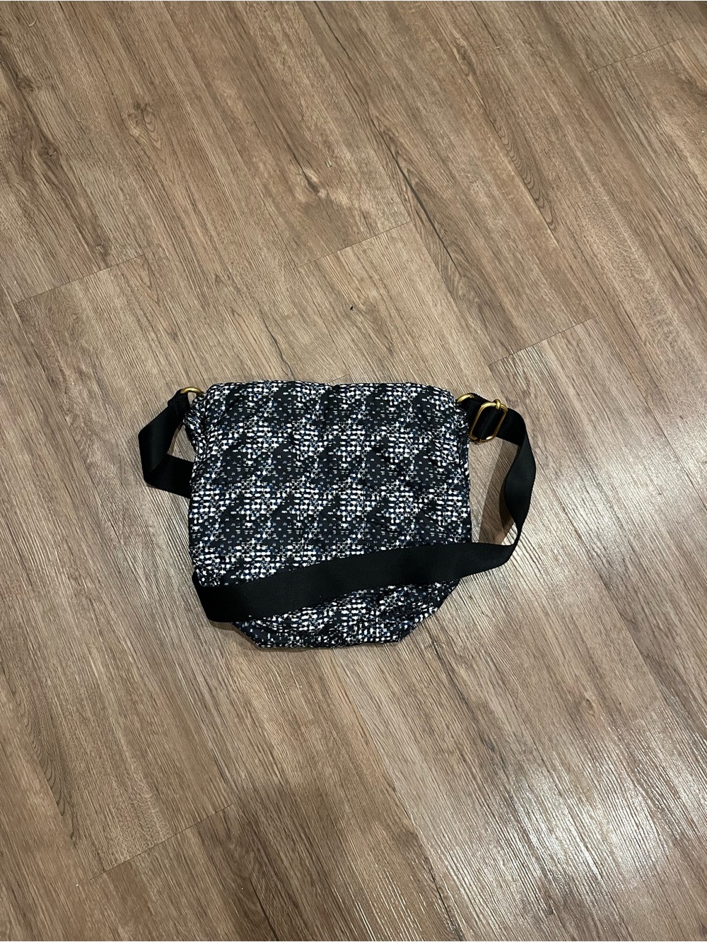 Black and White Marc Jacobs Tweed Crossbody Messenger Bag - Picture 2 of 6